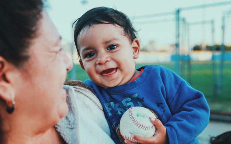 Boy holding ball