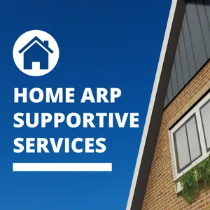 HOME ARP Supportive Services.png Woman holding flower in hands.